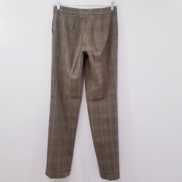 ETRO Plaid Hounds tooth Print Mid Rise Trouser Folded Hem - Picture 2 of 10